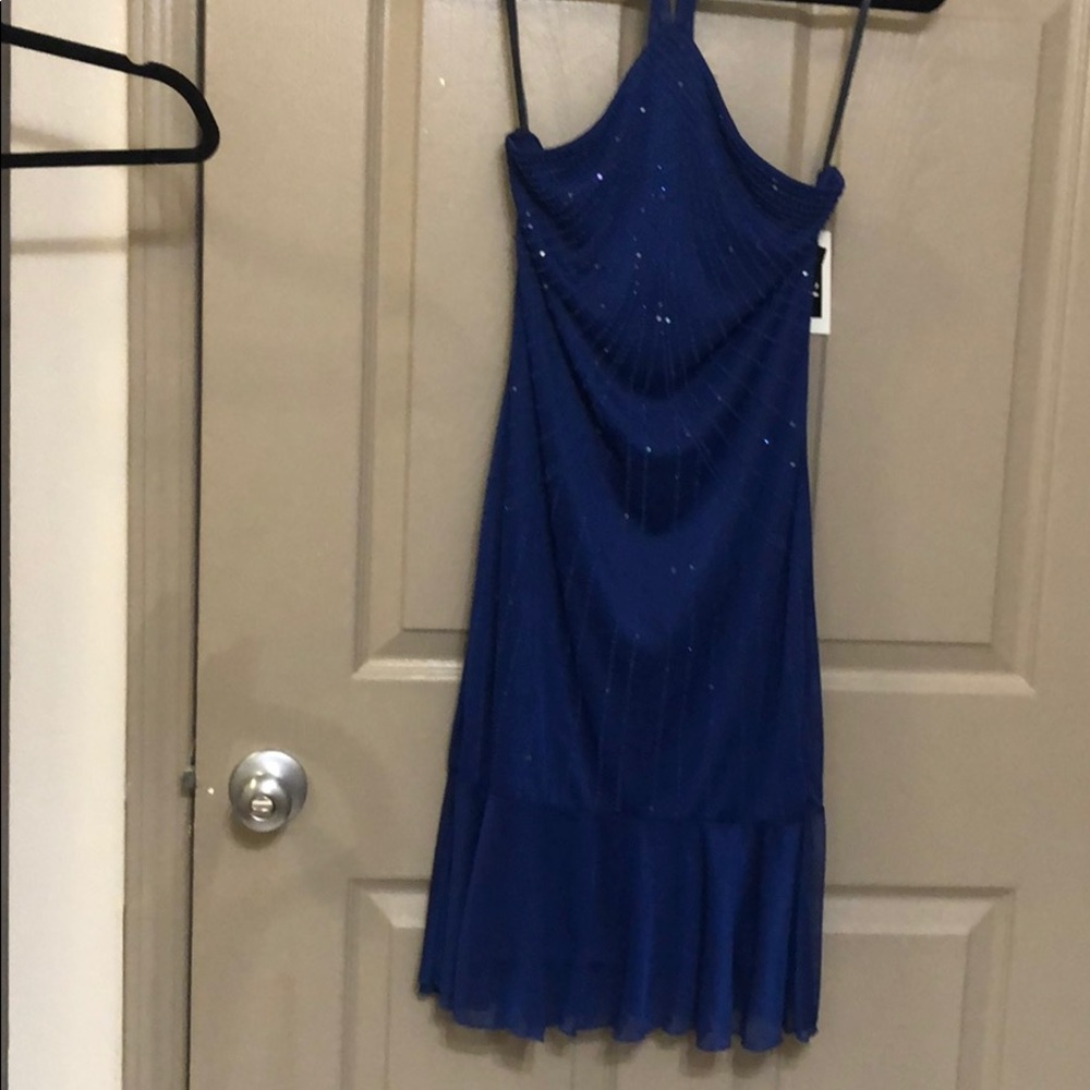 ✨ Blue beaded cocktail dress